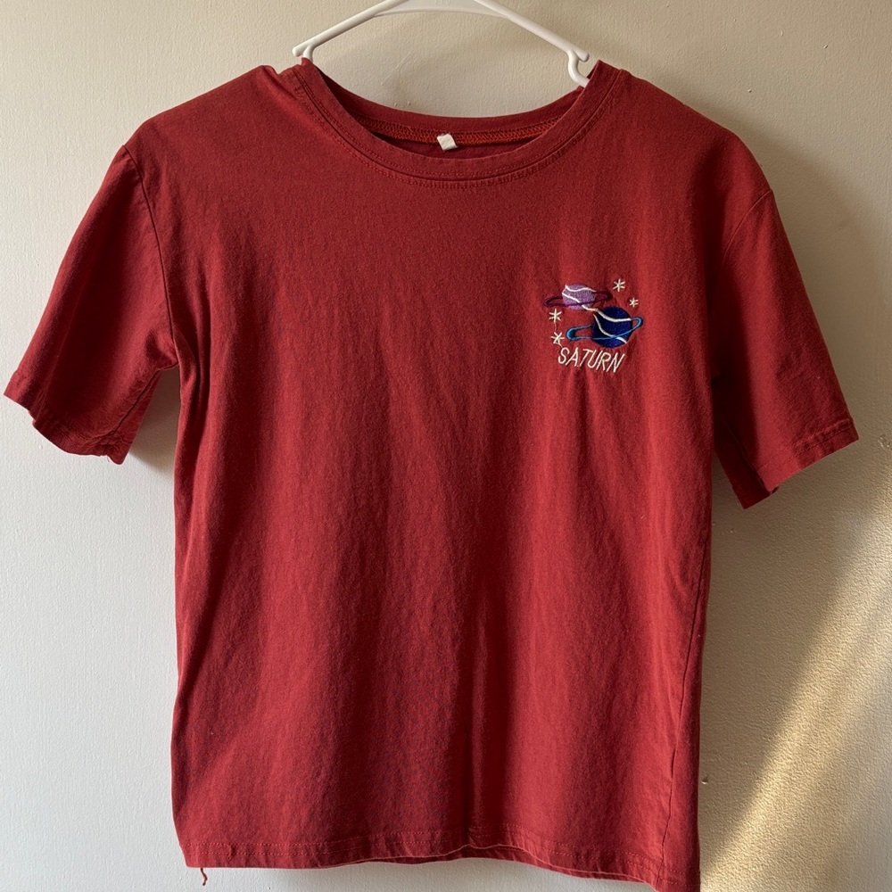 Red 'Saturn' Graphic Tee